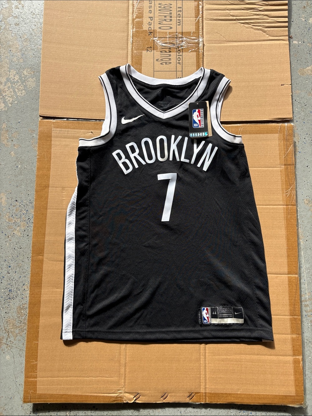 Nike Black Brooklyn Nets #7 Jersey Kevin Durant Size 44 Swingman